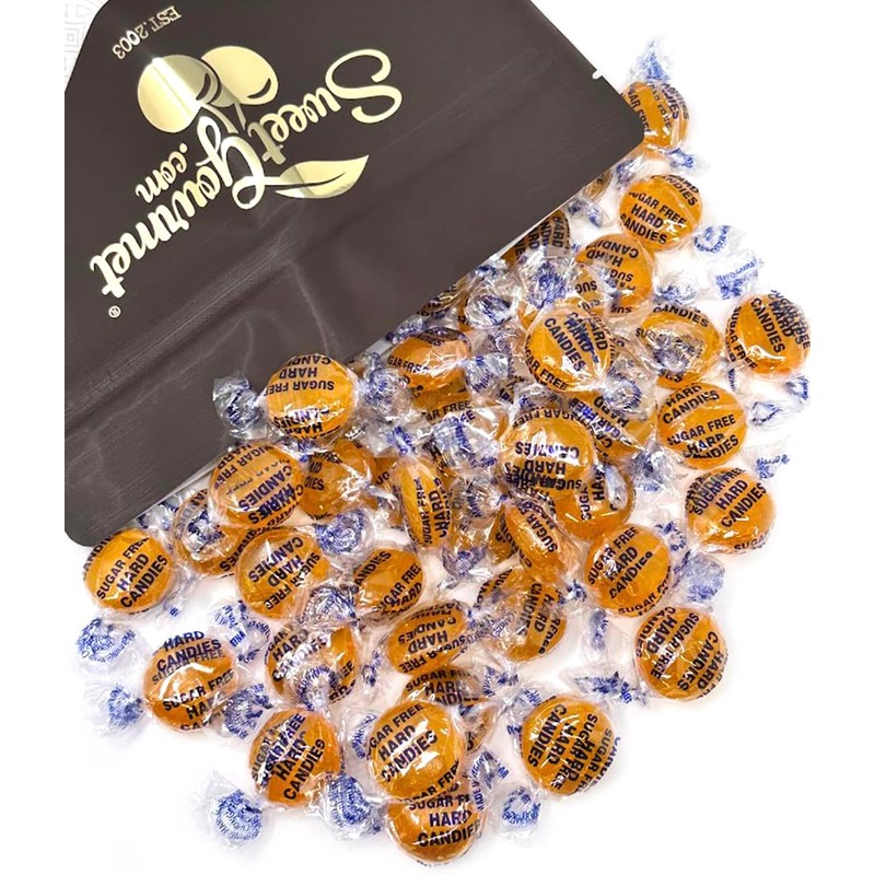 SweetGourmet Sugar-Free Butterscotch Buttons Hard Candy, 1 Pound, Fat-Free, Gluten-Free,