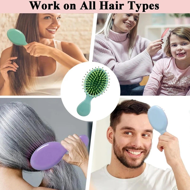 10 Mini Cepillos Peines Cabello De Peluquer Para Desenredar