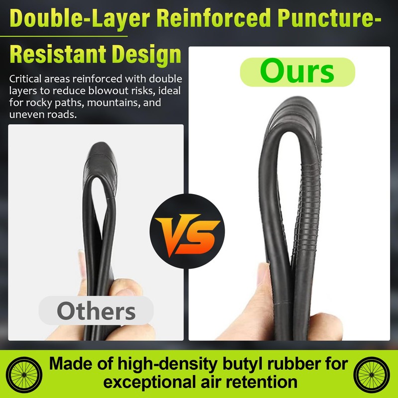 1-Pcs 14x3.0/3.2 Inner Tube with Bent Valve Stem Compatible with