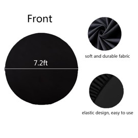 7.2ft Black Round Backdrop Cover for Party 7.2ft Circle Arch Backdrop Cover for Birthday Wedding Baby Shower Photography Black Arch Polyester Backdrop Cover for Christmas Home Decoration