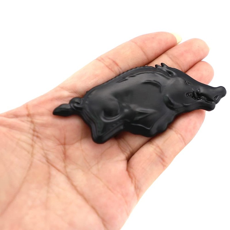 2pcs 3D Running Wild Pig Boar Warthog Hog Metal Emblem