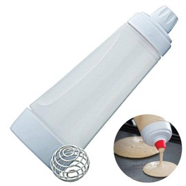 Pancake Batter Dispenser, Pancake Mix Dispenser with BlenderBall for Pancakes, Crepes, Waffle, Muffins, Qatayef, Cupcakes, and more (1 pack)