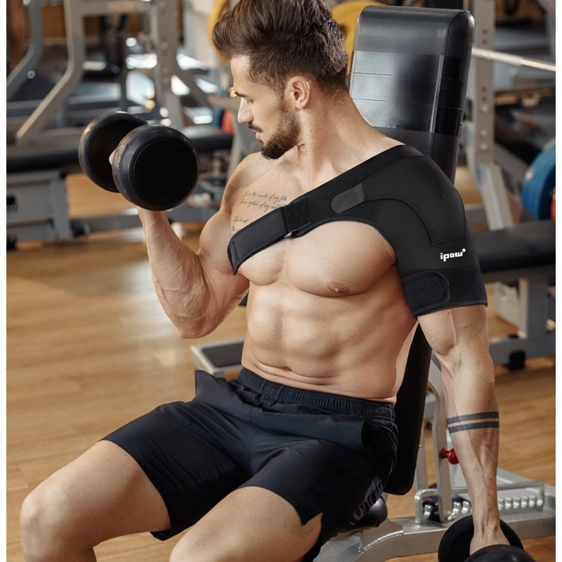Ipow Adjustable Neoprene Shoulder Support Brace Strap Helps Shoulder Stability,