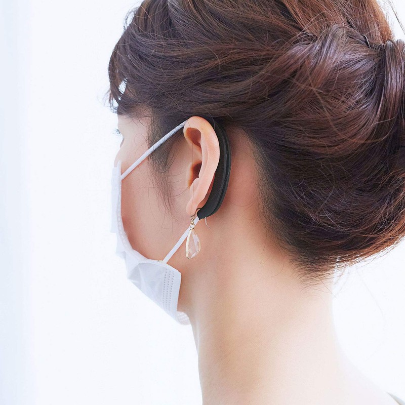 Cogit Ear Pain-Resistant Mask Accessories, Set of 2, Black