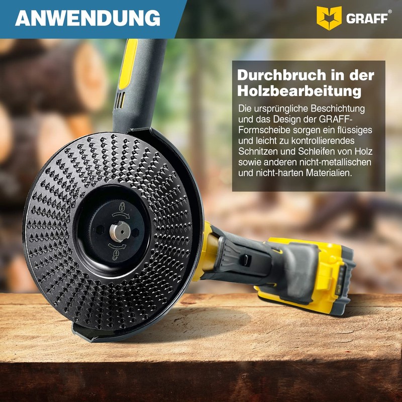 GRAFF Premium Wood Cutter Rasp Disc 125 mm for Carving