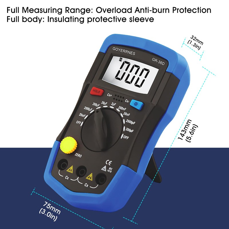 Capacitor Tester GR-36D Multi Testers Professional Handheld Capacity Tester 0.1pF