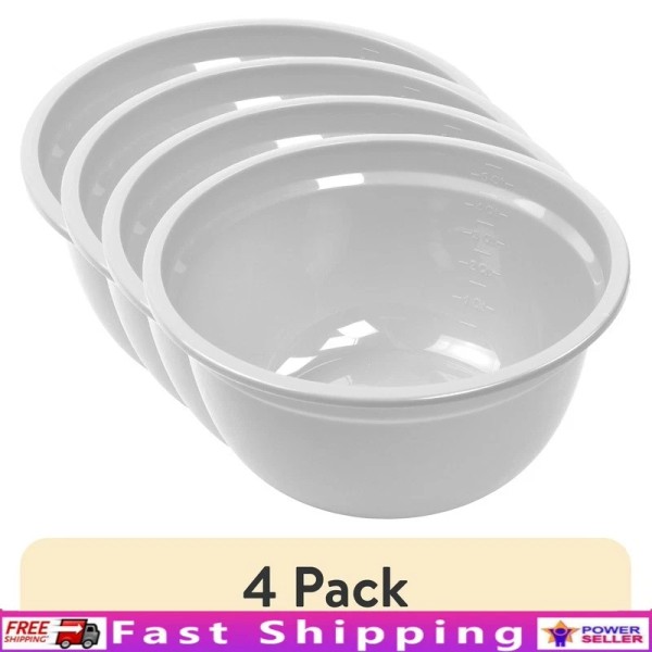 Unbranded 6 Quart Mixing Bowl Set Polypropylene BPA Free Dishwasher