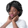 OLWYN Double-Layer Satin Bonnet with Tie Band – Sleep Hair