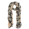 Premium 2-Layer Viscose Plaid Scarf, Beige