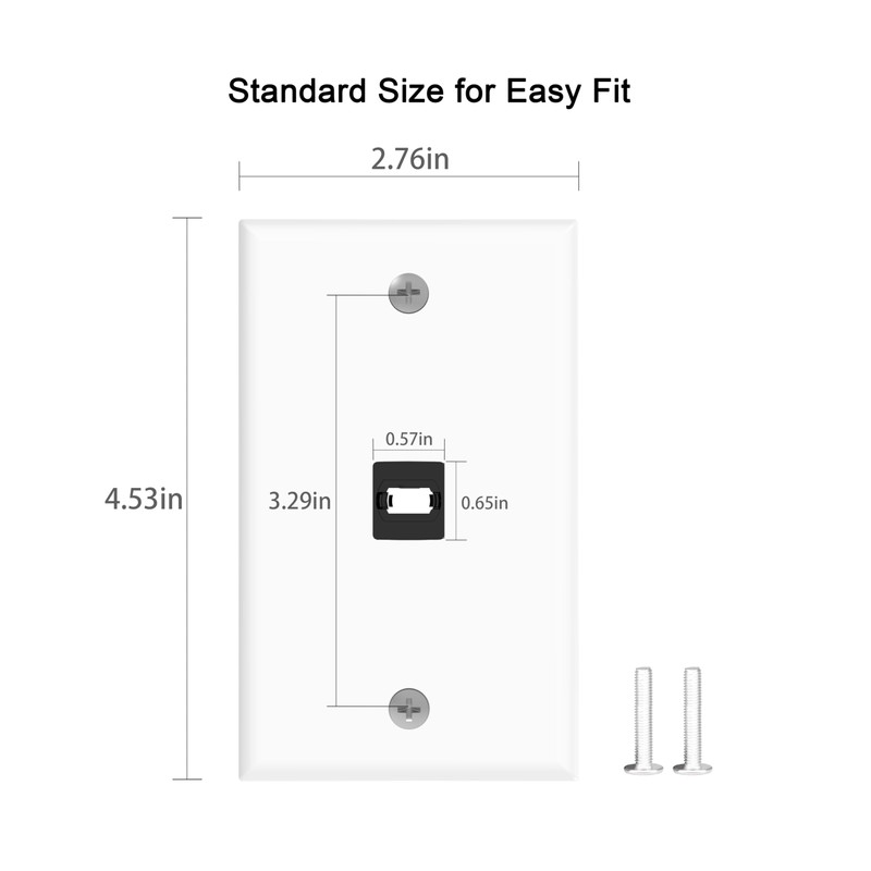 RUIPRO 1-Port Keystone Wall Plate - 2 Pack Flush Mount