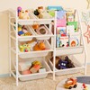 Kids Bookshelf and Toy Organizer, 4-Tier Toy Storage with 7