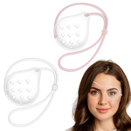2pcs Clear Eye Shield After Cataract Surgery, Breathable Eye cover for Sleeping after Surgery, Elastic Band Transparent Eye Patch for Eye Protector (Pink+White)