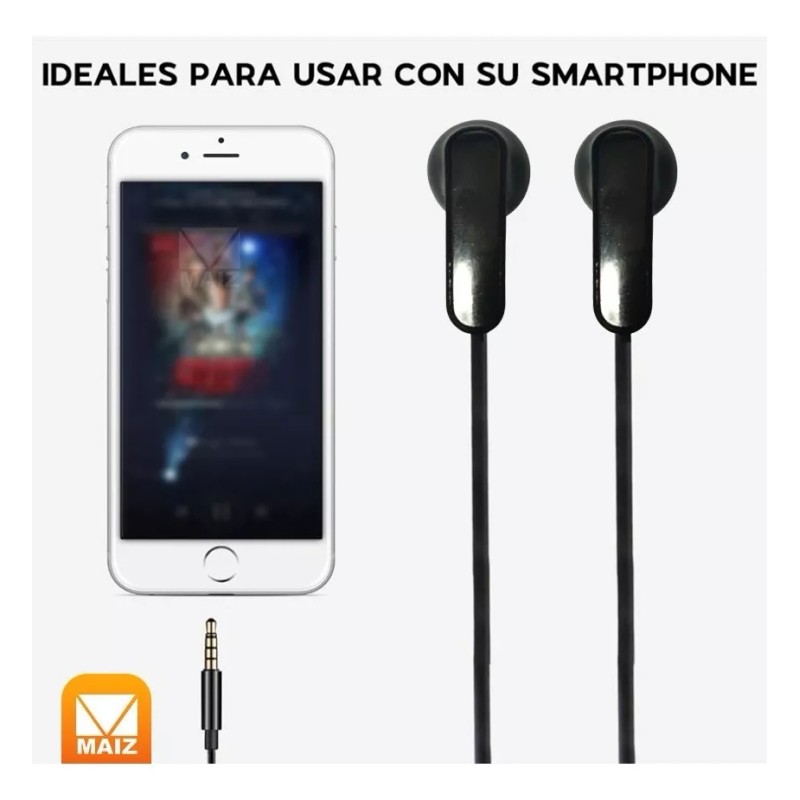 Maíz Audifonos In-ear Alambricos Pc Jack 3.5mm Manos Libres