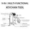 9-in-1 Keychain Multi-Tool - Portable Stainless Steel Pocket Tool with