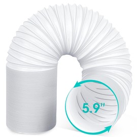 Airwhirl 5.9 Inch Air Conditioner Exhaust Hose, AC Hose with Anti-Clockwise Thread, Length up to 80", Universal Replacement AC Vent Hose Compatible with Many Portable AC