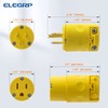 ELEGRP Straight Blade Electrical Plug and Connector Set 15 Amp