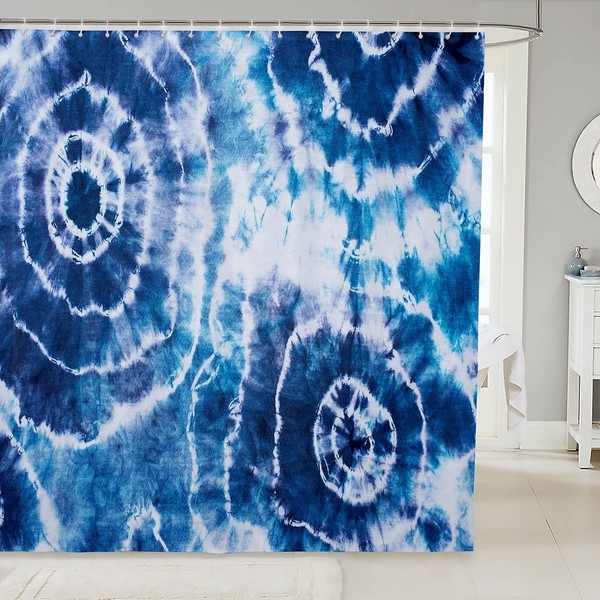 Tie Dye Shower Curtain for Kids Boho Hippie Bathroom Shower