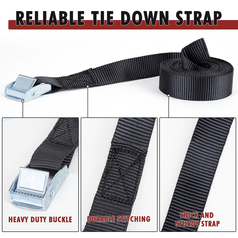 Cartman 1" x 12' Lashing Straps Cargo Tie-Down Strap Up