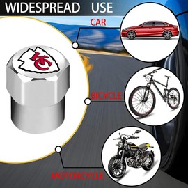 Magaradula Designed for chiefs tire valve stem caps,4 Pack Car Tire Air Caps Cover-fit chiefs car accessories with Aluminum alloy valve stem caps for Car Truck SUV Motorcycle Bike. (for red qz)