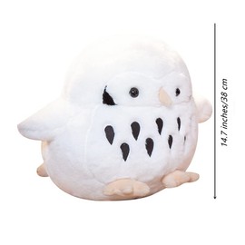 JOSON Owl Animal Plush Children's Pillow, Super Soft owl Pillow, Cute Furry owl Plush Toys, Boys Daughter Christmas, Birthday Gifts. (White)