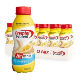 Premier Protein Shake, Bananas & Cream, 30g Protein, 11.5 fl oz, 12 Ct