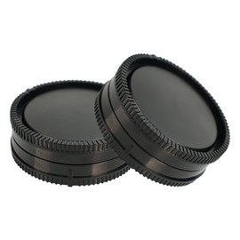 2Sets Camera Body Cap and Rear Lens Cap Cover Kit for Sony E/NEX Mount Camera and Lenses Rear Lens Protector Cover and Body Cap Set