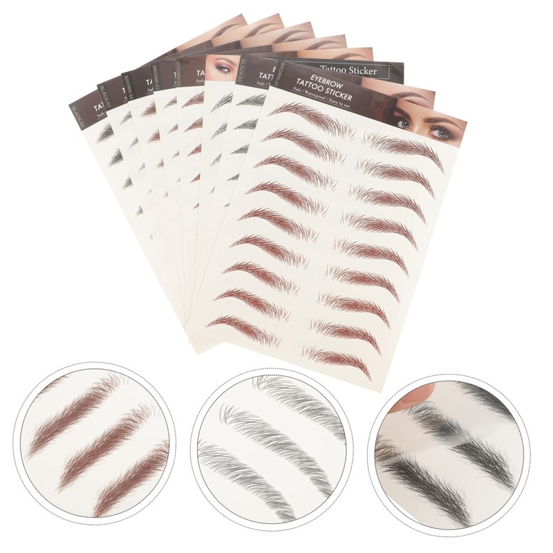 Ipetboom Sets Natural Hair-like Eyebrow Stickers Realistic False Eyebrows Cosmetics