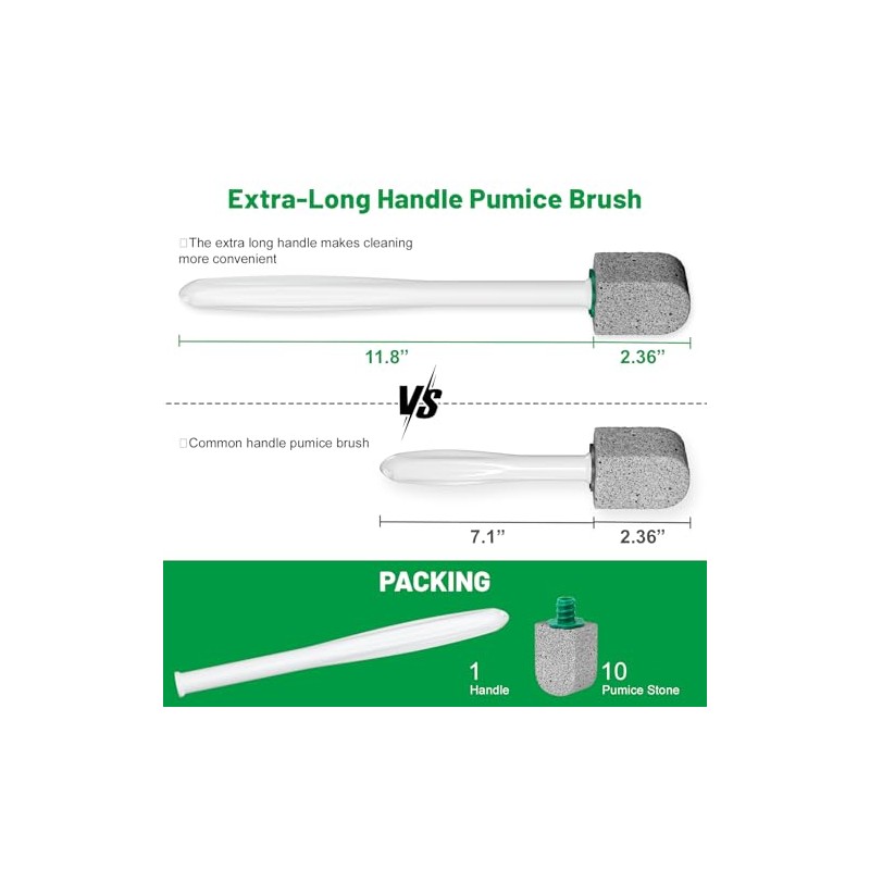 Pumice Stone Toilet Bowl Cleaner with Long Handle - 10