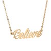 AOLO Dainty Believe Monogram Script Necklace Gold