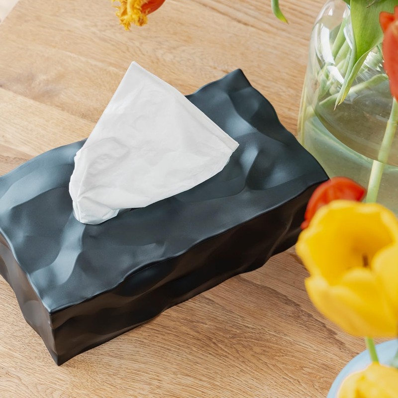 Essey 14414 Wipy II Tissue Box Cover, Black