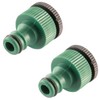 JD Brands 2-in-1 Garden Hose Tap Connector – 3/4" & 1/2" BSP Threaded Outdoor Faucet Adapter (2 Pack) | Universal Plastic Hose Fitting for Garden Taps & Irrigation Systems