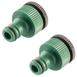 JD Brands 2-in-1 Garden Hose Tap Connector – 3/4" & 1/2" BSP Threaded Outdoor Faucet Adapter (2 Pack) | Universal Plastic Hose Fitting for Garden Taps & Irrigation Systems