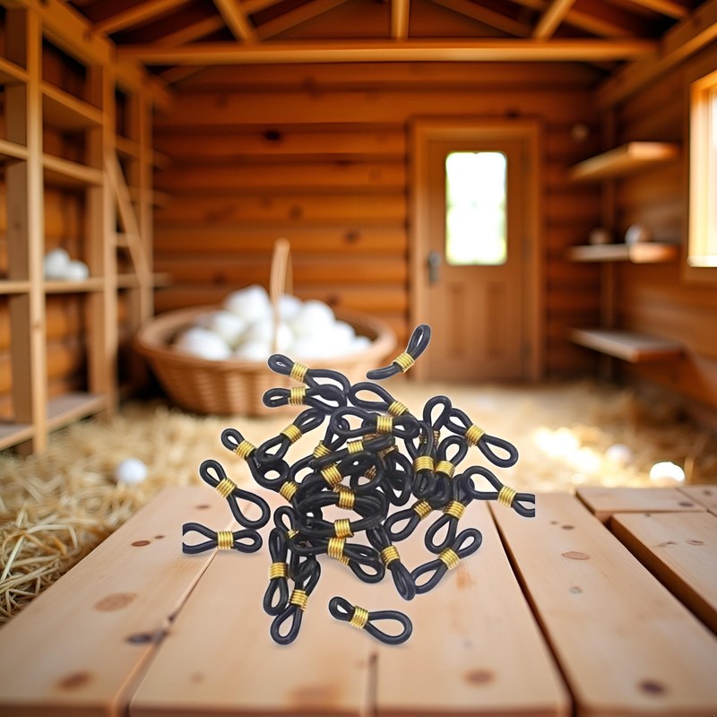 50Pcs Black Adjustable Chicken Leg Bands - Baby Chick Splay