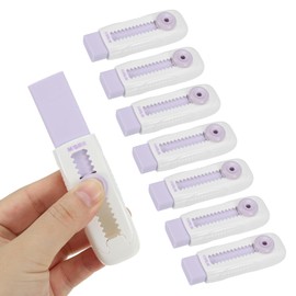 M&G 8 Pack Erasers, Purple Sliding Retractable Eraser Push Pull Cute Pencil Erasers Soft Large Easy to Clean with Plastic Sleeve for Sketching Drawing Artists Teacher Pencils, Purple