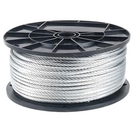 Galvanized Aircraft Cable Wire Rope 5/32" 7x19-250 ft Reel for DIY Cable Decking Railing System, Marine Grade
