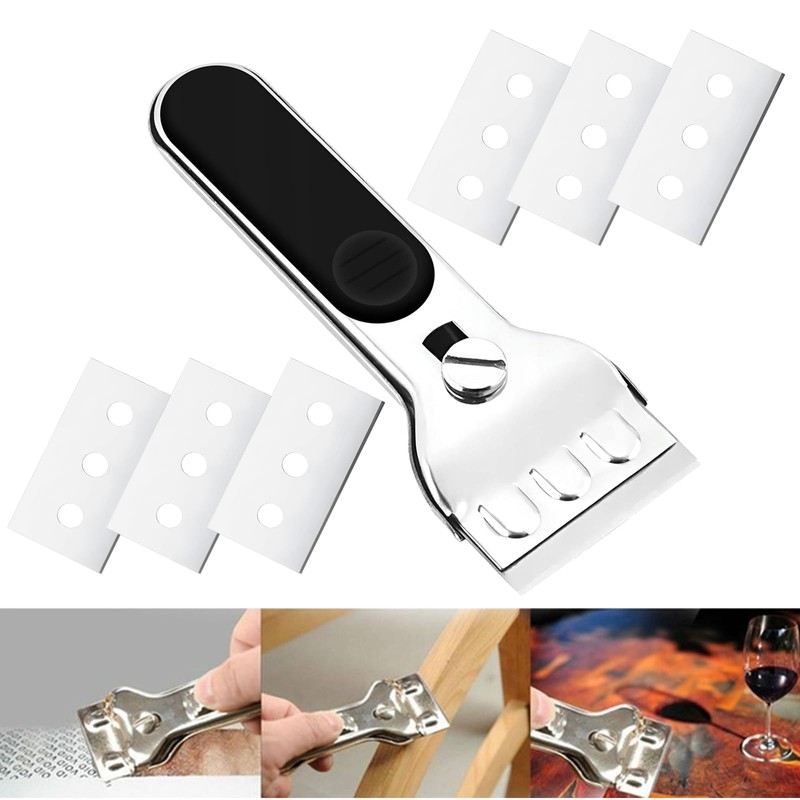 Pack of 100 Blades for Ceramic Hob Scraper, Double-Sided Scraper