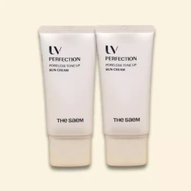 The Saem 더샘 유브이 퍼펙션 포어리스 톤업 선 크림 기획 세트 SPF 50+ PA++++ 50ml x 2개 투명한톤케어 The Saem UV Perfection Poreless Tone Up Sun Cream Set SPF 50+ PA++++ 50ml x 2 Transparent Tone Care