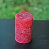 Rustic Textured Cranberry Red Unscented Pillar Candle - Choose Size