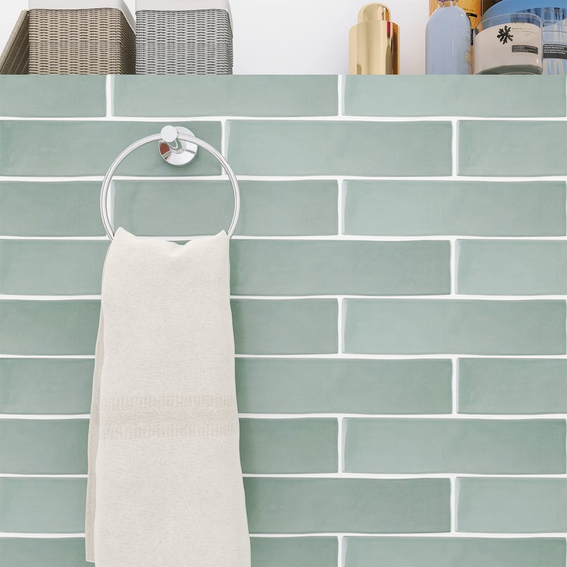 KE-JAS KEZMA - Green Handmade Ceramic Wall Tile 3 in.