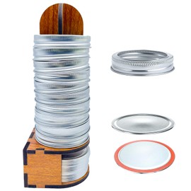 Mason Jar Lid Organizer, Mason Jar Lid Storage, Wood Canning Lid Rack Holder for Storing Mason Jar Lids and Rings, Mason Jar Accessory for Space Saving Kitchen Organization - Fit for Regular Mouth