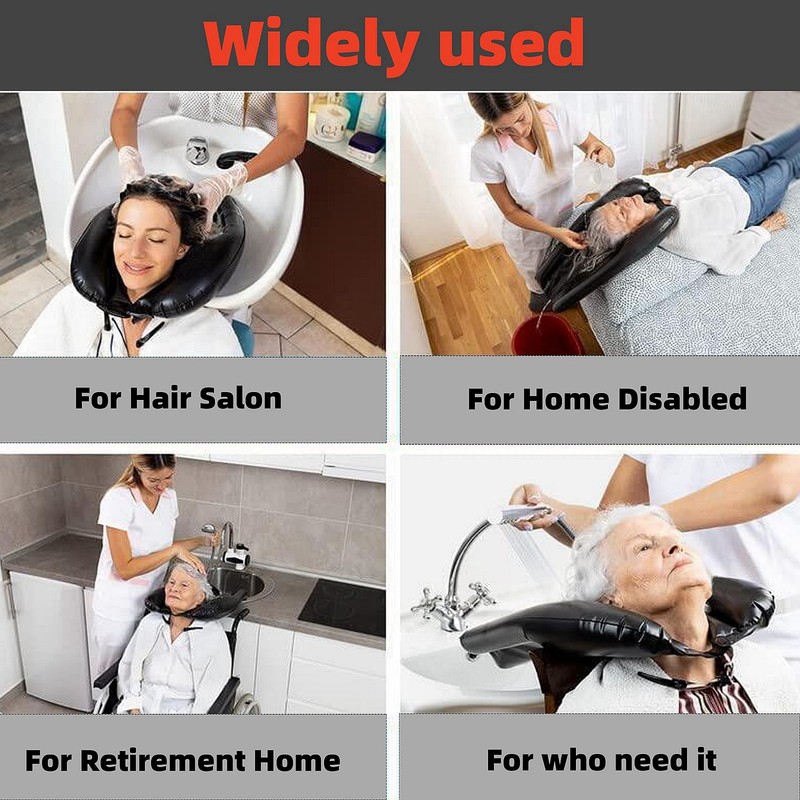 HAPIBY Portable Inflatable Shampoo Basin, Convenient Hair Washing Tray with