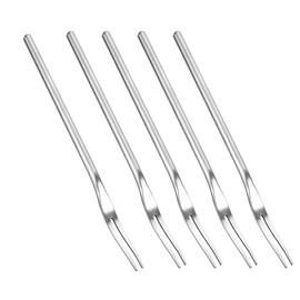 Stainless Steel Long Handle Fruit Fork Dessert Fork Pickle Forks, 5Pcs Long Handle Stainless Steel Fruit Dessert Forks Pickle Forks, Long Handle Salad Fork Cocktail Fork Dessert Fork Fruit Olive Fork