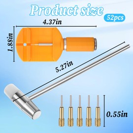 Gtziqa Watch Link Removal Kit, 52 Pcs Watch Adjustment Tool Kit Watchs Resizing Kits Professional Spring Bar Tool with Punch Hammer for Watches Repair, Adjust Band