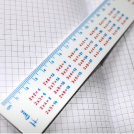 Filipov - 3 x Ruler 30 cm with Multiplying Table Straight Plastic Measuring Ruler White