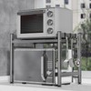 Expandable Microwave Oven Rack, Double Layer Carbon Steel Adjustable Microwave