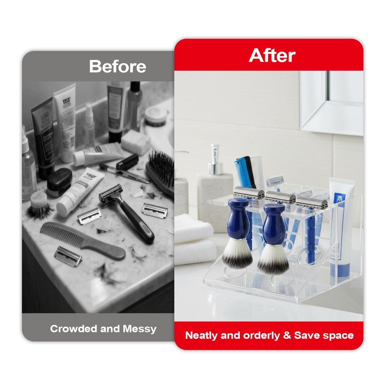 Shaving Brush Stand and Razor Holder, Safety Razor Stand for