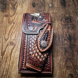 Leather Cellphone Belt Holster - Style: #41