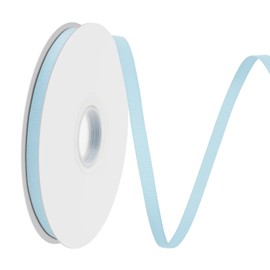 Lrybbon Double Face Light Blue Grosgrain Ribbon for Gift Wrapping 1/4 inch×50 Yards Ribbon Ideal for Hair Bow Flower Bouquet Sewing Crafts Weddings Floral Arrangements