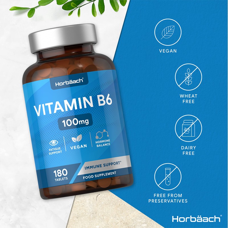Vitamin B6 100mg | 180 High Strength Tablets | Regulation