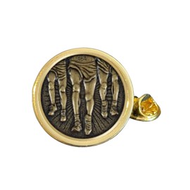 Marathon Running Legs (C) Gold Plated Domed Lapel Pin Badge in Bag